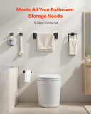 ToiletShield™ 5-Piece Matte Black Bathroom Hardware Set