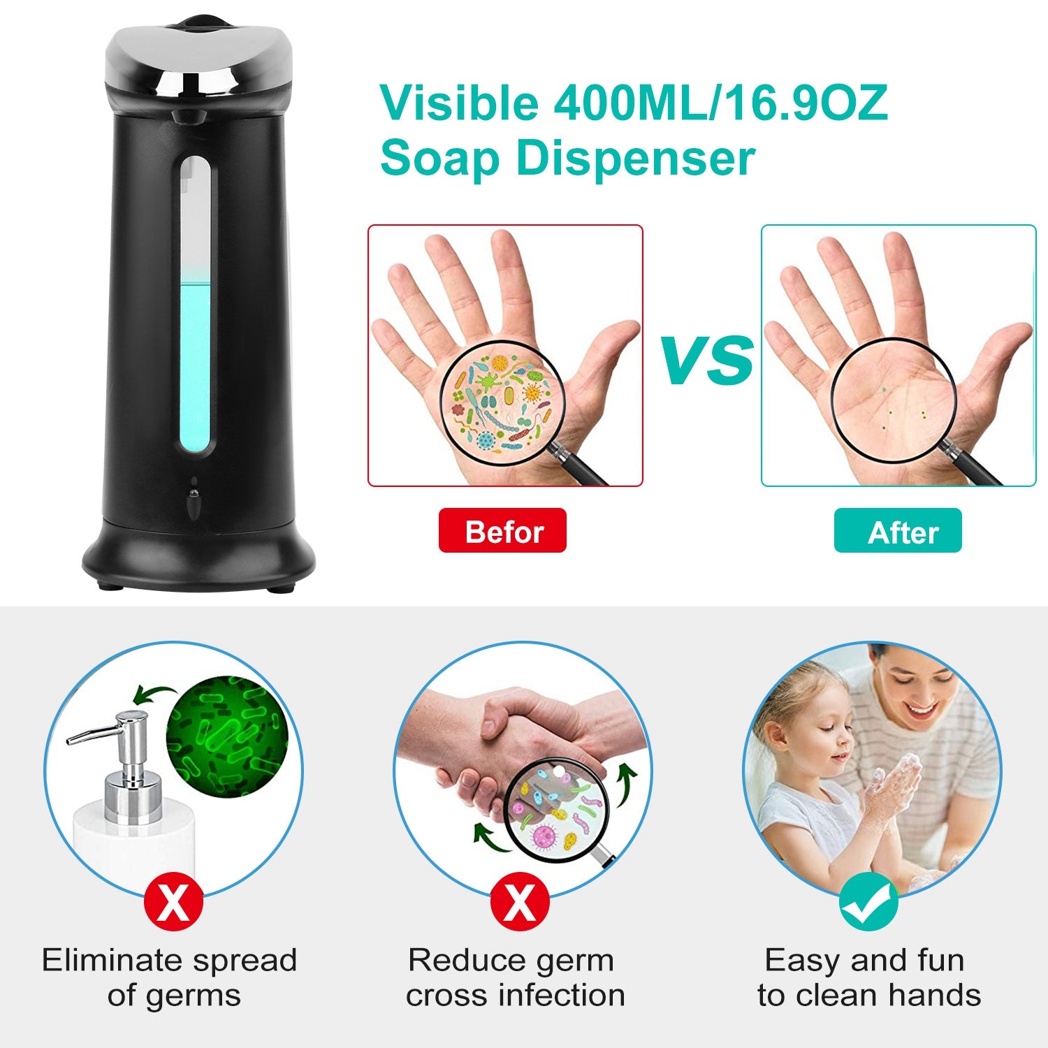 Touchless Automatic Toilet Soap Dispenser - 400ML