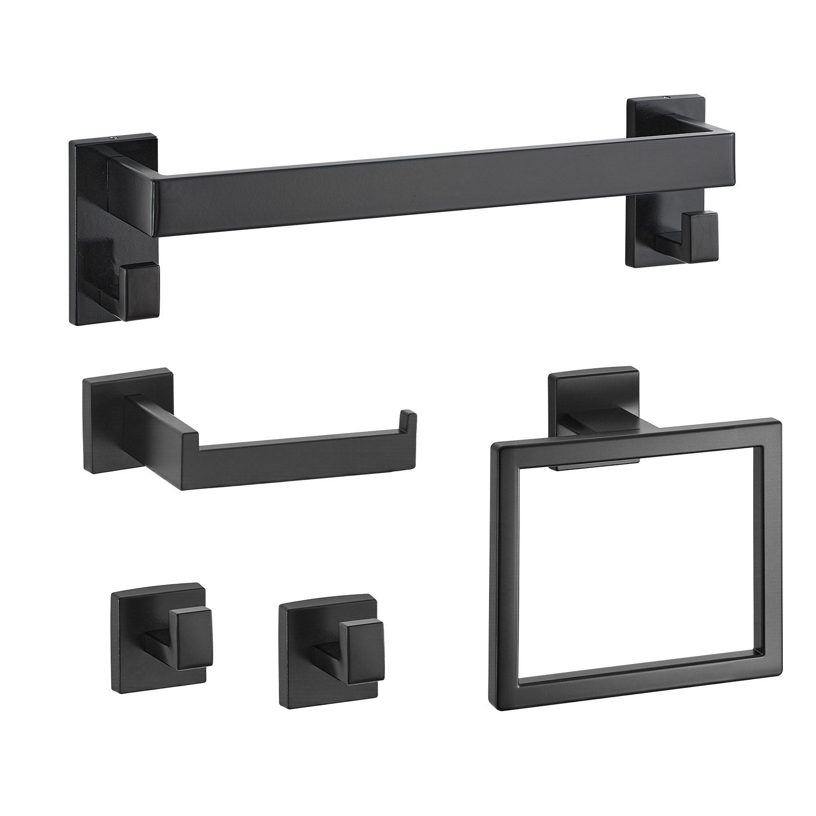 ToiletShield™ 5-Piece Matte Black Bathroom Hardware Set