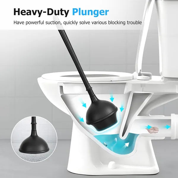 ToiletShield™ 2-in-1 Toilet Plunger and Brush Set for American Bathrooms